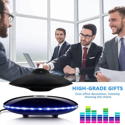 RUIXINDA Magnetic Levitating Bluetooth Speaker, Levitating UFO Speakers with LED Lights, 360 Degree Rotation,Wireless Floating Speakers for Home Office Decor Cool Tech Gadgets,Creative Gifts